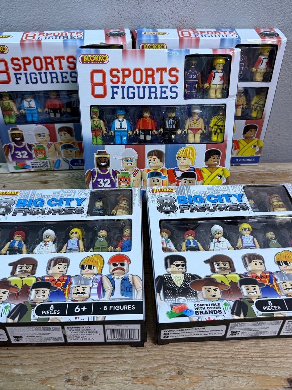 Blokko Kids Sports & City Figures - 8-Pack Assorted Colors